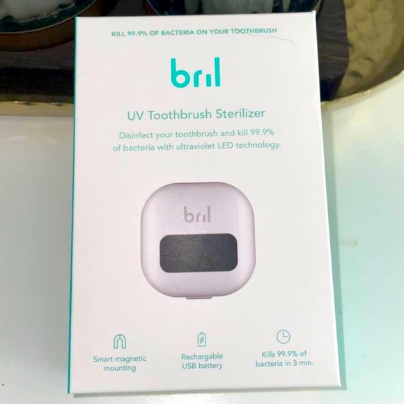 Bril Bath Bril Uvc Toothbrush Sanitizer Portable Holder Case White